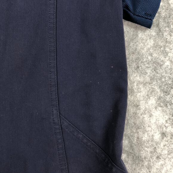 Beyond Scrubs Top Womens Medium Navy Blue V Neck 2 Pocket Stretch Style 5100SB - Picture 13 of 13